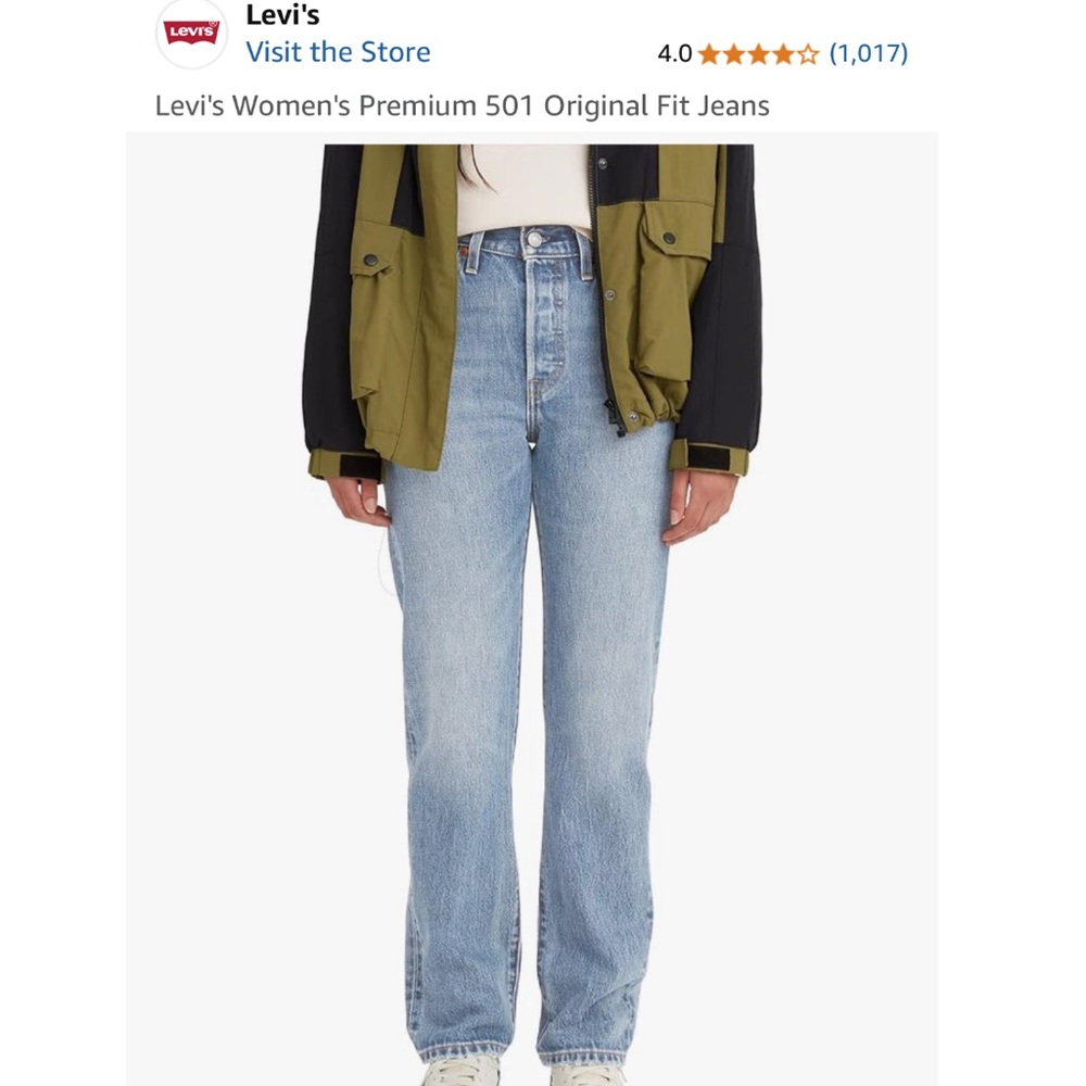 Levi's 501 Light Blue Straight Leg Jean